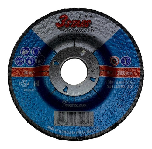 Disco Para Desbaste De Metal 3 Star Esloveno 4 1/2  X 2 Uni