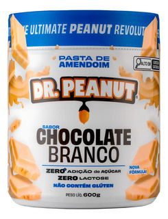 Pasta de Amendoim Dr. Peanut Chocolate Branco 600g com Whey Protein