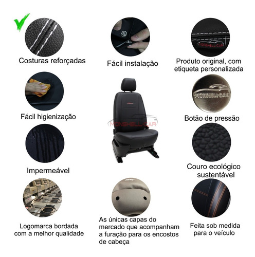 Capas De Bancos Carro Couro P/ Ranger Cd 2.2 Td Xls 2019