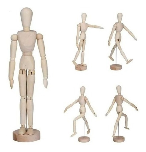 Figura Humana Articulado De Madera 30cms Stop Motion Dibujo 