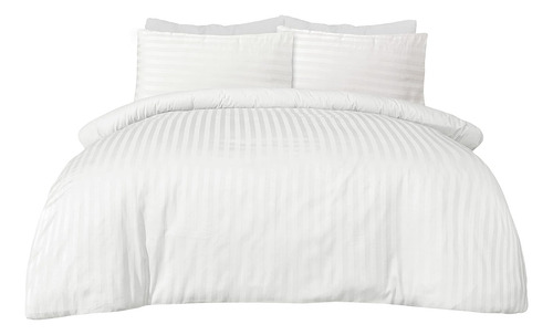 Imagen 2 de 4 de Duvet Cover Naranja Líneas Microfibra Doble