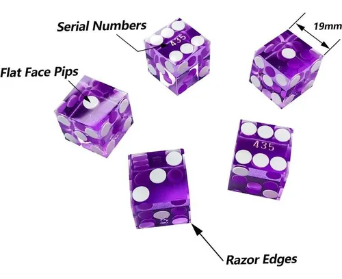 Dados De Casino Yuanhe 19mm Violeta - Grado Aaa Precisión