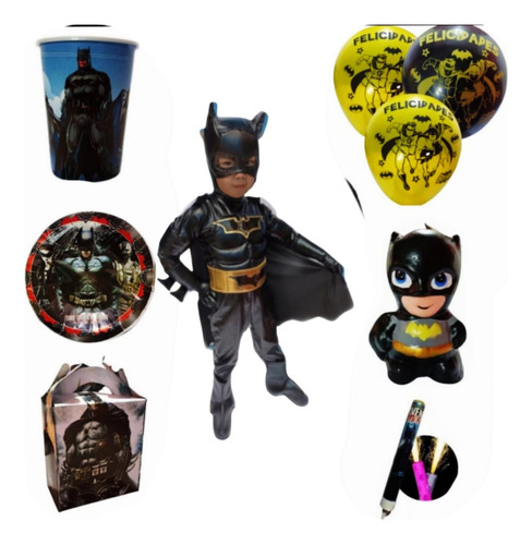 Disfraz De Batman Paq Articulos Fiesta Temática 15 Niños
