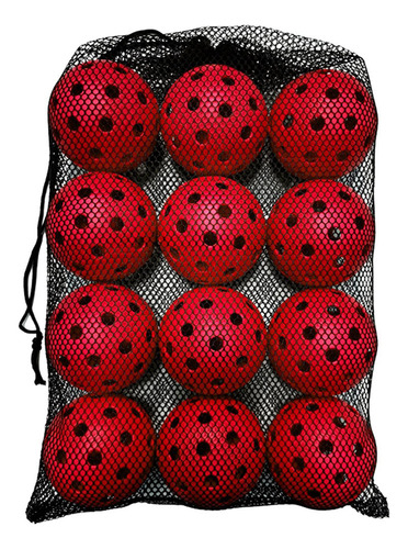 . 12x Bolas De Pickleball Para Entrenamiento, Práctica Rojo
