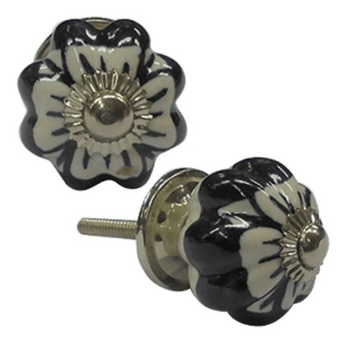 Tirador De Cerámica Chico Flor