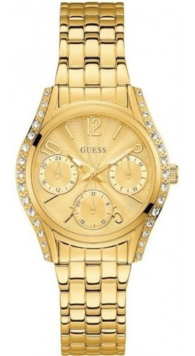Relógio Guess W1020l2 Dourado Original Completo Com Caixa