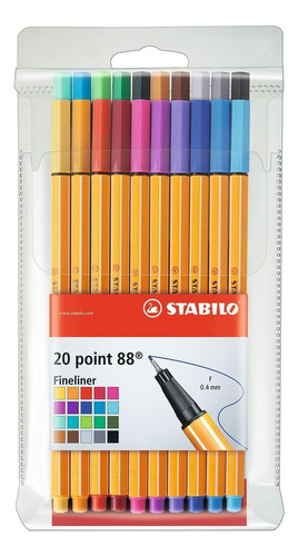 Stabilo Fineliner Punto 88 - Cartera 20 - Colores Surtidos