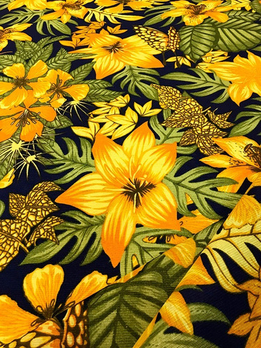 Tecido Estampado Floral Primavera Amarelo 5m