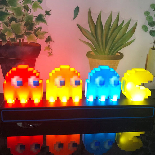 Lámpara Pac-man | 3 Modos: Estático, X Turnos, Con El Ruido