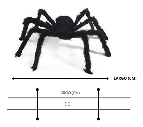 Imagen 2 de 4 de Decoracion Araña Halloween 60 Cm (6x60cm)