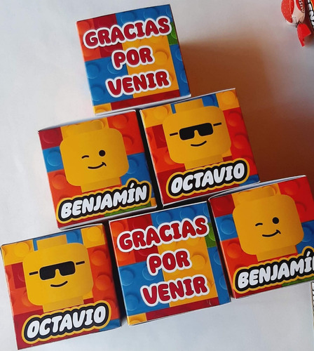 Cajitas Cubo Golosinas Souvenirs Lego X10 Cumpleaños