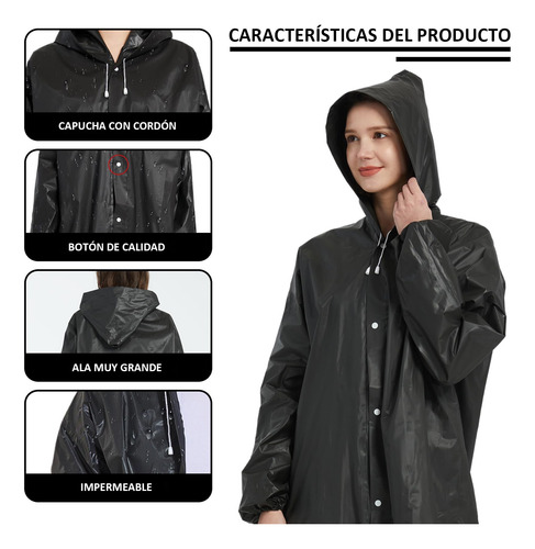 2pz Poncho Impermeable Eva Reutilizable Portátil Para Lluvia