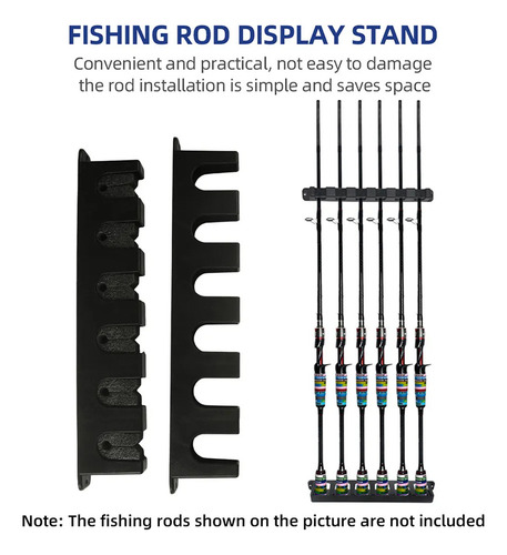 Estantería De Pared Vertical Con 6 Cañas Para Garaje Y Pesca