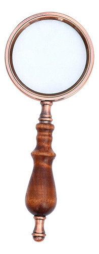 Lupa, 10x Cobre Antiguo De Mano Con Mango De Madera Ancianos