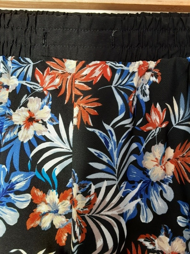 Imagen 10 de 10 de Pantalon Recto Floreado Tipo Playero Con Elástico, Talla S