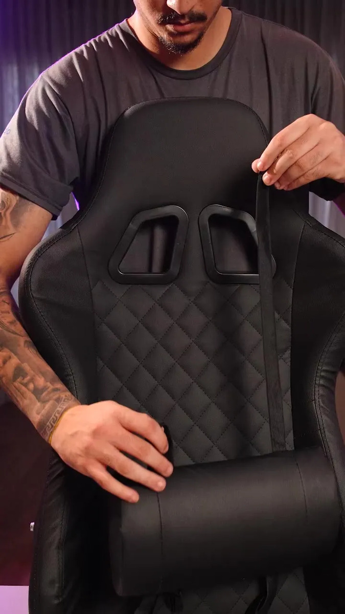 Cadeira De Escritorio Gamer Ergonômica Dunamis Preta Marqs Home Reclinável 180kg Resistente Giratória Confortavel Computador Preto Courino Sintético