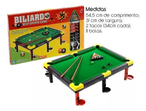 Mini Mesa De Bilhar Jogo Sinuca Brinquedo Completo Infantil