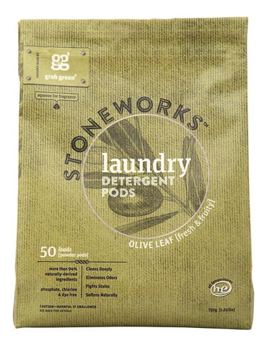 Grab Green Stoneworks Detergente En Cápsulas Para Ropa, Hoja