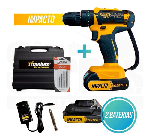 Imagem 1 de 4 de Furadeira Parafusadeira 3/8 Imp 21v 2bat 5499 Titanium + Kit