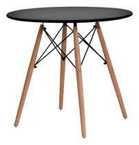 Comprar Mesa Redonda De Jantar Cozinha Eames Eiffel 110cm 6 Lugares Cor da tampa Mesa Redonda Jantar Eames Eiffel Preto
