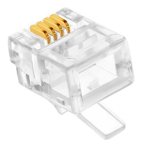 Conector Rj11 4 Vias 6x4 Plug P/ Telefone Pacote C/ 100 Pçs