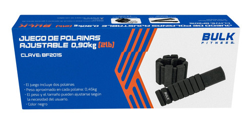 Juego De Polainas Ajustables 2lb Bulk Fitness Bf2015 Negro