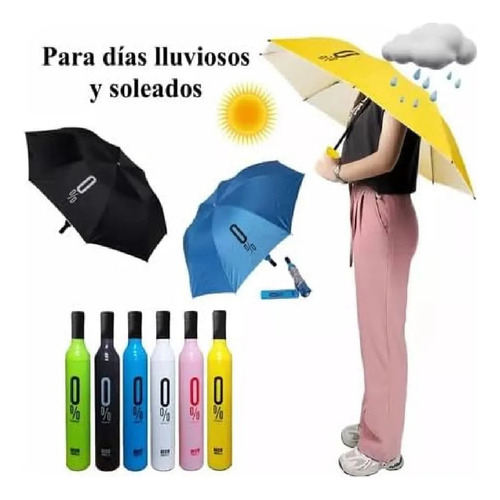 Paraguas Sombrilla Portatil Bolsillo Uv Sol Lluvia Botella