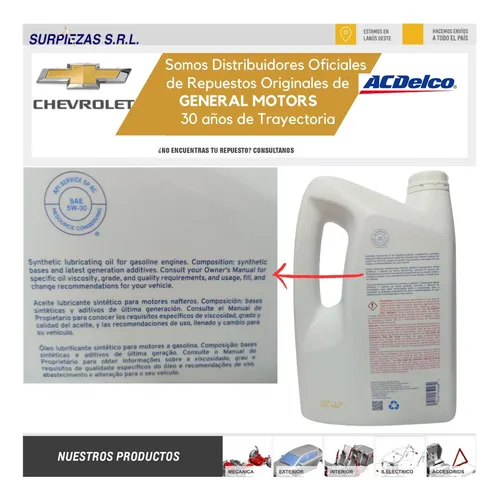 Kit Filtros + 5w30 Chevrolet Tracker 20/25
