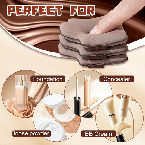 Conjunto De 12 Peças Quick Makeup Foundation Puff, Esponja E