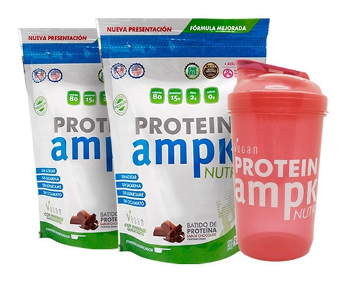Imagen 1 de 1 de Ampk Protein - Proteína Vegana (pack X 2) + Shaker Vaso