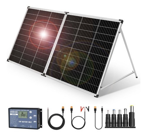 Dokio Maleta Solar De 200 W, Portatil, Plegable, Panel Solar