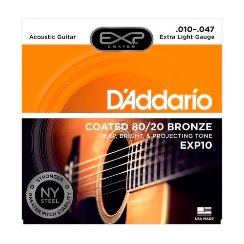 Cuerdas Guitarra Acustica 010 Daddario Coated Bronze Exp10