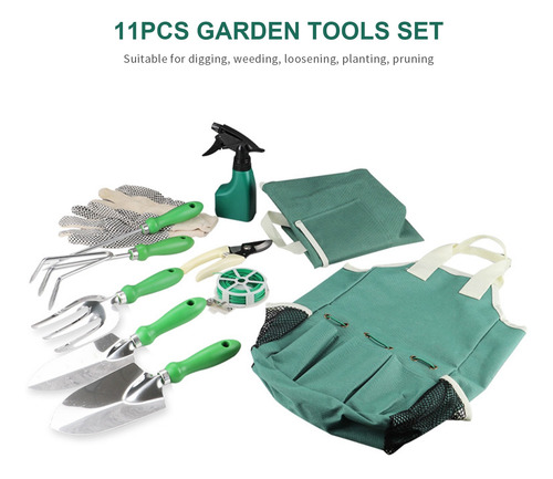 Imagen 3 de 9 de Juego De 11 Herramientas De Jardín Con Bolsa De Jardinería