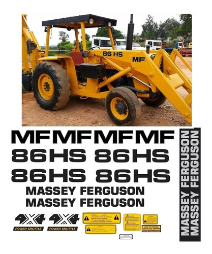 Kit Adesivo Retro Massey Ferguson Mf 86 Hs Completo