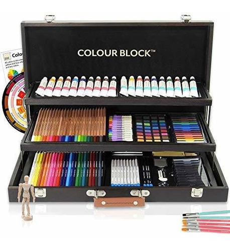 Lapices Color Block Set Artistico Con Herramientas Utiles