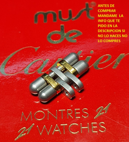 Original Eslabon Para Cartier Must 21 Bullet 15mm Acero Oro