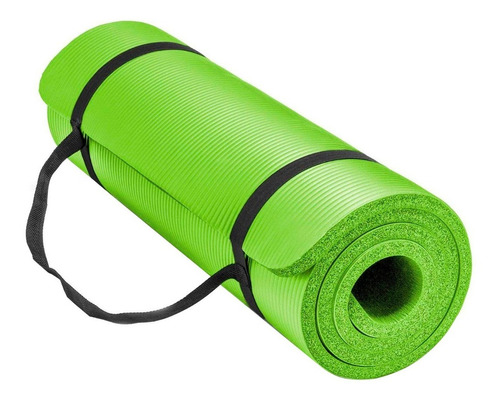 Mat Yoga 10 Mm Alfombra Resistente Gruesa Color Verde