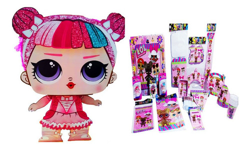Muñeca Lol Pop En Piñata + Set Fiesta Decoración X 12