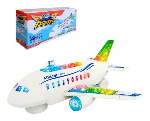 Avião De Brinquedo Jumbo Som Luz E Movimento