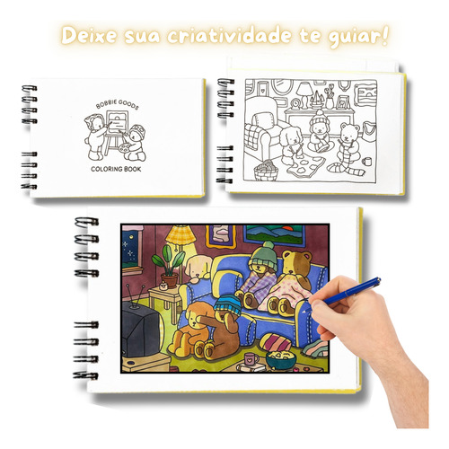 Livro P/colorir Bobbie Goods Exclusivos Offset 180g Original Dourado-escuro