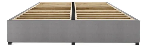 comprar Base Cama Box Madera Tapiz Queen Size Color Gris