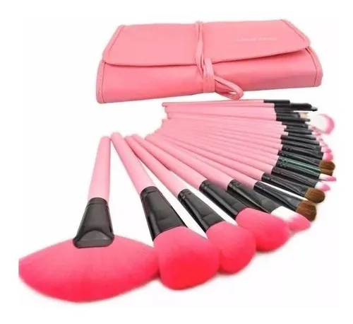  Juego de brochas de maquillaje profesional de 24 piezas con  estuche : Belleza y Cuidado Personal