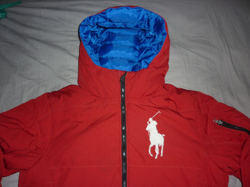 L Campera Puffer Pluma Polo Ralph Lauren Niños Talle L Rojo (Usado)