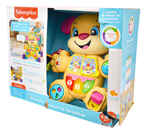 Perrita Hermanita Andadera De Aprendizaje Fisher Price Cd Color Beige