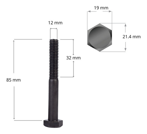 Perno Hexagonal Grado 8.8 De 12-1.75 Largo 85mm (4uni)