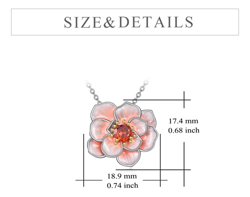 Yfn Collar Con Colgante De Flor De Peonía Rosa, Joyería De