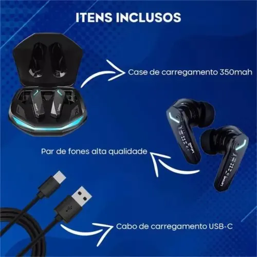 Fone Bluetooth Lenovo GM2 Pro Original TWS Sem Fio Bluetooth 5.3