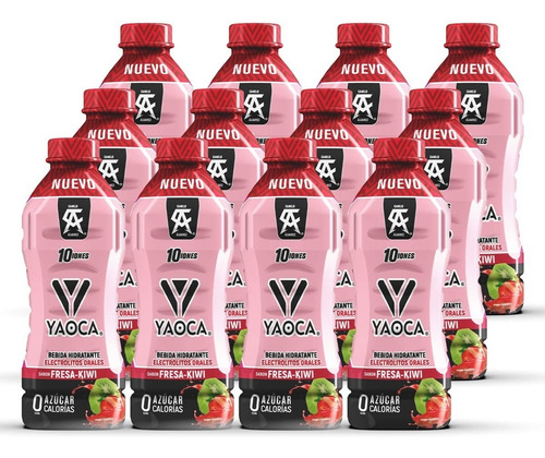 Yaoca Bebida Hidratante 0 Azúcar 10 Iones Pack X 12 Fresa