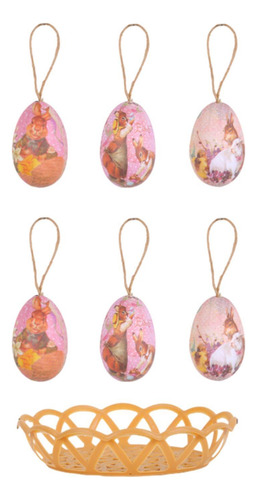 6x Decoraciones De Huevos De Pascua Impresión De Doble