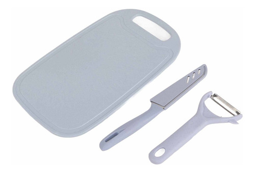 Tabla De Cortar De Cocina, Juego 3 En 1, Pelador Y Cuchillo